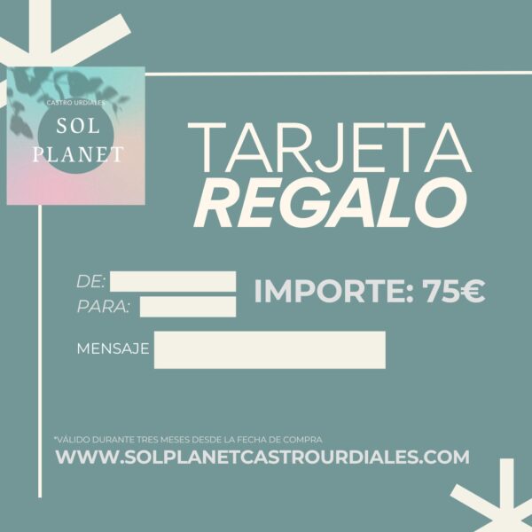 Tarjeta regalo SOL PLANET - 75€